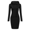 Winter Warm Fleece Sweatshirt Dress Long Sleeve Hoody