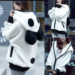 Women Coats Cute Bear Ear Panda Autumn Winter wear