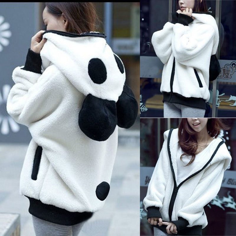 Women Coats Cute Bear Ear Panda Autumn Winter wear