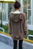CALOFE 2020 Women Hoodies Loose Fluffy Bear Ear Hoodie