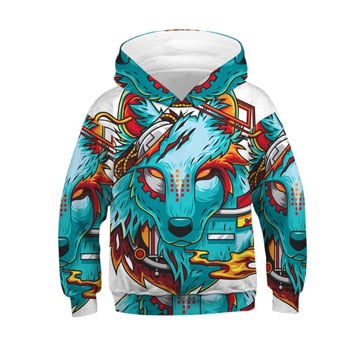 3D Print Wolf Boys Hoodies