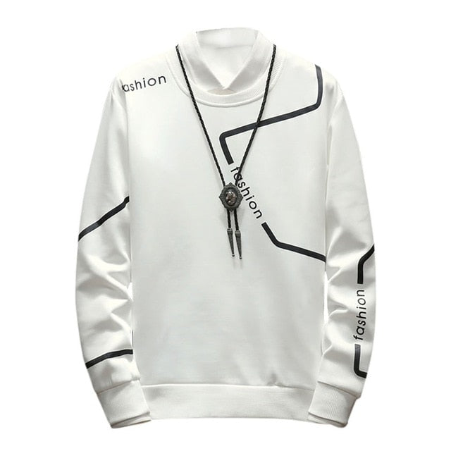 Men's sweatshirt hoodies Fashion Round-Necked Long-Sleeved Printed