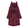 Sweatshirts Hoodies With Cat Ears Embroidery Letters