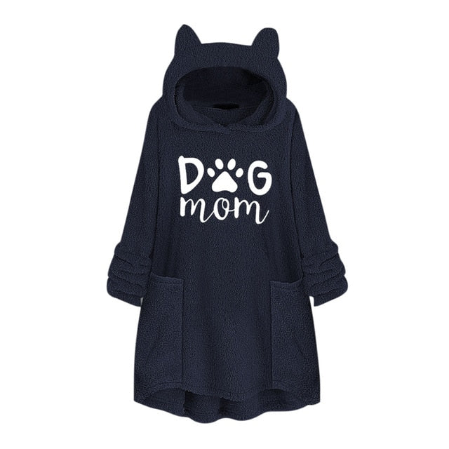 Sweatshirts Hoodies With Cat Ears Embroidery Letters