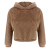 Crop Top Sweatshirt Women Casual Winter Warm Hoodies