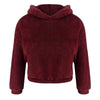 Crop Top Sweatshirt Women Casual Winter Warm Hoodies