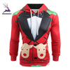 Men Christmas Suit Pattern 3D Print Long Sleeve Hoodie
