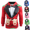 Men Christmas Suit Pattern 3D Print Long Sleeve Hoodie
