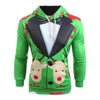 Men Christmas Suit Pattern 3D Print Long Sleeve Hoodie
