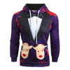 Men Christmas Suit Pattern 3D Print Long Sleeve Hoodie