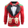Men Christmas Suit Pattern 3D Print Long Sleeve Hoodie