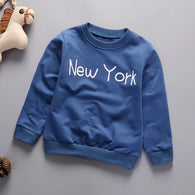 Toddler Kids Baby Girl Boy Casual Sweatshirt Clothes Letter New York Long Sleeve Hoodies Sweatshirt Pullover Tops Autumn Winter