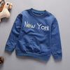 Toddler Kids Baby Girl Boy Casual Sweatshirt Clothes Letter New York Long Sleeve Hoodies Sweatshirt Pullover Tops Autumn Winter