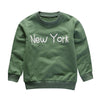 Toddler Kids Baby Girl Boy Casual Sweatshirt Clothes Letter New York Long Sleeve Hoodies Sweatshirt Pullover Tops Autumn Winter