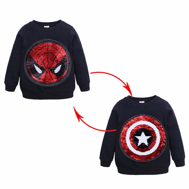Spiderman Boys Sweatshirt and Girls T-Shirt Captain America