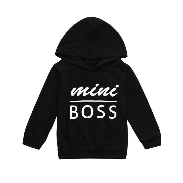 Toddler Kids Baby Boys Mini Boss Hoodies