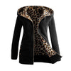 Women Hoodie Coat Plus Velvet Thickened Hooded Leopard Printed hoodie