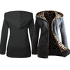 Women Hoodie Coat Plus Velvet Thickened Hooded Leopard Printed hoodie