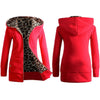 Women Hoodie Coat Plus Velvet Thickened Hooded Leopard Printed hoodie