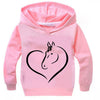 Cute horse Teen Kid Boys Girls Letter Fleece Tops Hoody