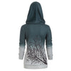Plus Size  Fashion Winter Turtleneck Tree Print Women Warm Hoodies