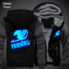 US size Men Women Anime Fairy Tail Logo Cosplay Luminous Jacket Sweatshirts Thicken Hoodie Coat